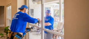 two window world tx technicians installing a window in a home